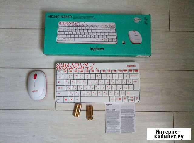 Клавиатура и мышь Logitech MK240 Nano White-Red Выборг - изображение 1