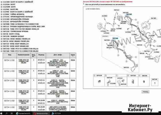 Hyundai i20 тормозные трубки 58734-1J100 Ярославль
