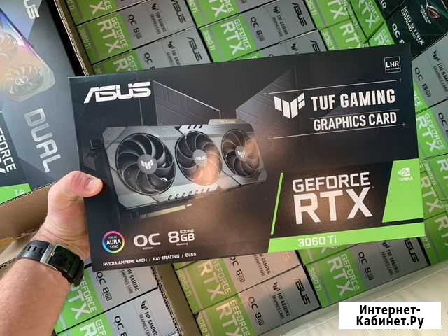 Видеокарта asus GeForce RTX 3060 Ti TUF Gaming OC Челябинск - изображение 1