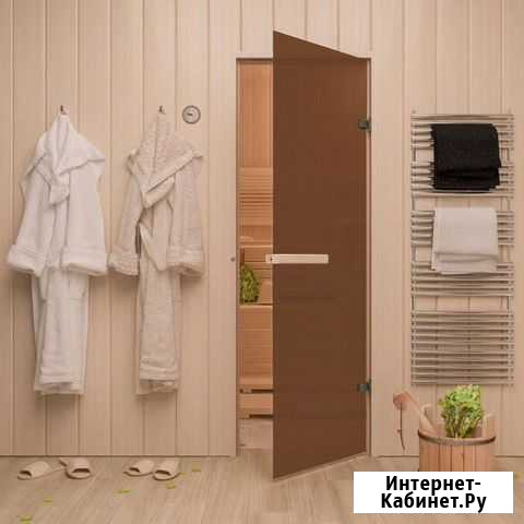 Дверь бани стеклянная, бронза, прозрачная Екатеринбург - изображение 1
