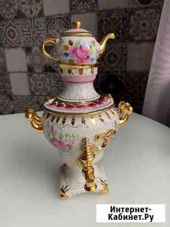 Самовар сувенирный Цветная гжель. СССР Калуга