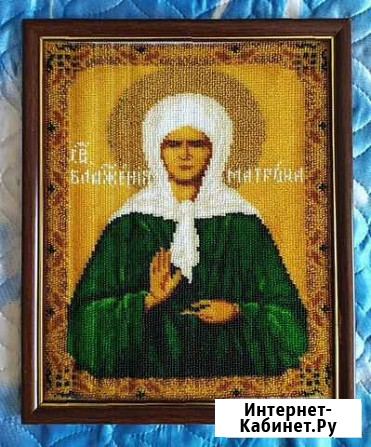 Картина вышитая бисером Икона Матрона Московская Ижевск - изображение 1