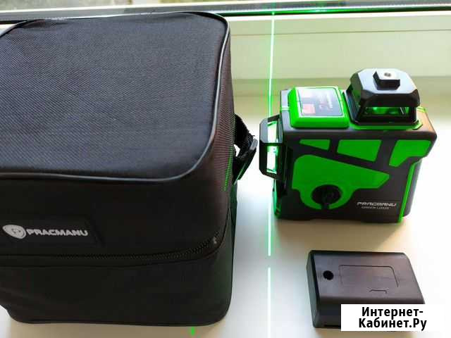 Новый (Лазерный уровень) Pracmanu / 3D / 2 акб Омск - изображение 1