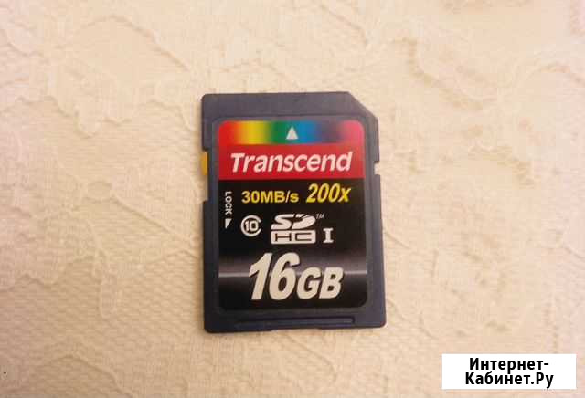 Карта памяти флешка transcend sdhc 16 gb Москва - изображение 1