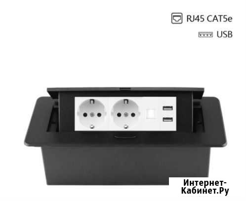 Выдвижная розетка - блок RG45, 2 х USB, 2 х 220v Новосибирск - изображение 1