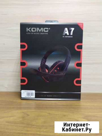 Наушники Komc A7 полноразмерные красные Новые Прокопьевск - изображение 1