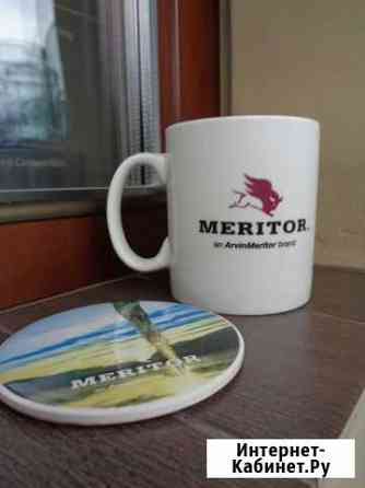 Бокал с логотипом Meritor с подставкой по горячее Нижний Новгород