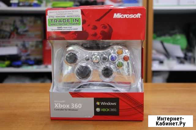 Джойстик проводной Xbox 360 Slim - Серебряный Челябинск - изображение 1