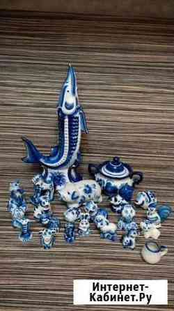 Гжель. Статуэтки, штоф, сахарница Волгоград