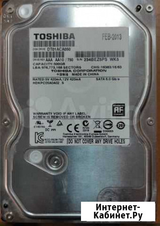 Жесткий диск Toshiba 500G Барнаул - изображение 1