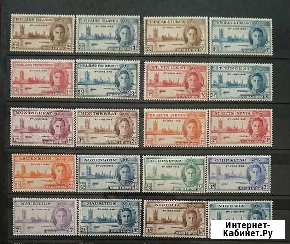 Британские Колонии, 1946, KG VI Victory, MNH Москва - изображение 1