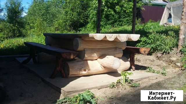 Стол рубленный из масива сосны Санкт-Петербург - изображение 1
