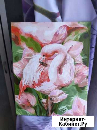 Картина Розовый фламинго(холст, акрил, 40*50см) Барнаул - изображение 1