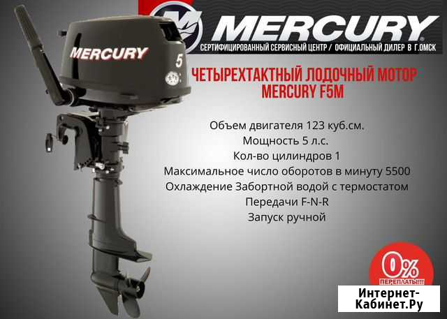 Лодочный мотор Mercury F5MH Омск - изображение 1