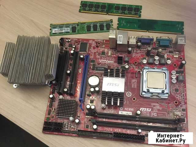Материнская плата Msi ms 7529 с процессором Intel Набережные Челны - изображение 1