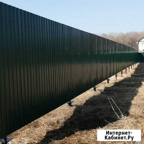 Откатные ворота, забор из профнастила Хабаровск - изображение 1