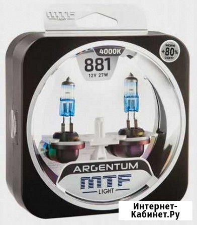Набор ламп H27/2 12V 881 27w argentum +80 4000K MT Москва - изображение 1