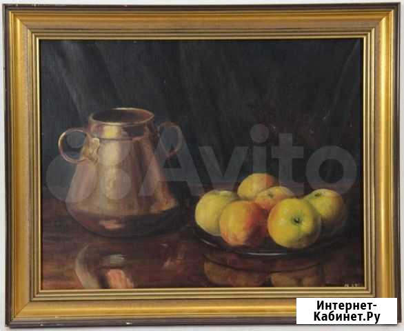 Натюрморт яблоки картина масло 1920-30 Великий Новгород - изображение 1