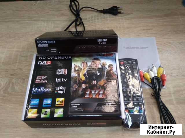 Тв-тюнер HD Openbox кнопки, часы, металл, новый Самара - изображение 1