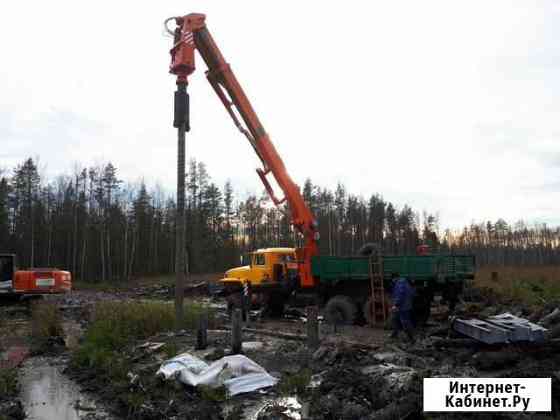 Убм-85. Монтаж больших винтовых свай Сургут