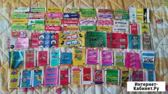 210 шт обертки вкладыши наклейки жевачек из 1990-х Пенза