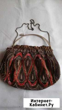 Сумка винтаж, вышивка бисером, ручная работа Красноярск - изображение 1