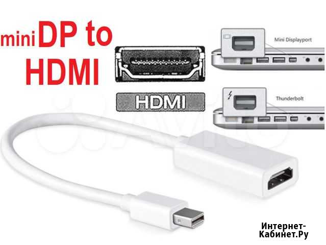 Переходник mini DP-Thunderbold на Hdmi для MacBook Омск - изображение 1
