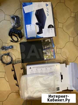 Sony PlayStation 4 slim 2 джойстика +игры Реутов - изображение 1