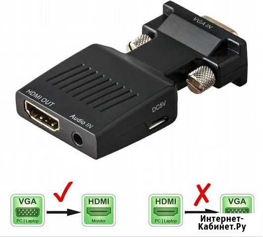 VGA to hdmi переходник адаптер конвертер с аудио Красноярск - изображение 1