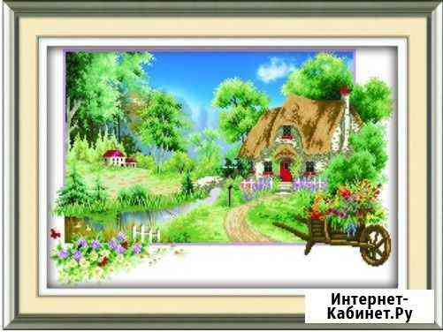 Алмазная мозаика Времена года.Весенний домик 58*40 Красноярск