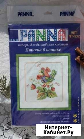 Набор для вышивания крестом Птичка в шляпе Челябинск - изображение 1