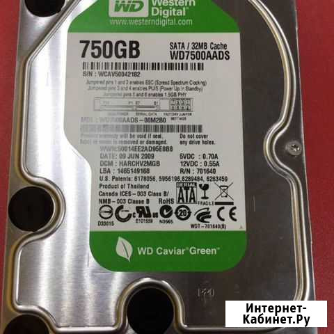 Wd green 750G неисправный Москва - изображение 1