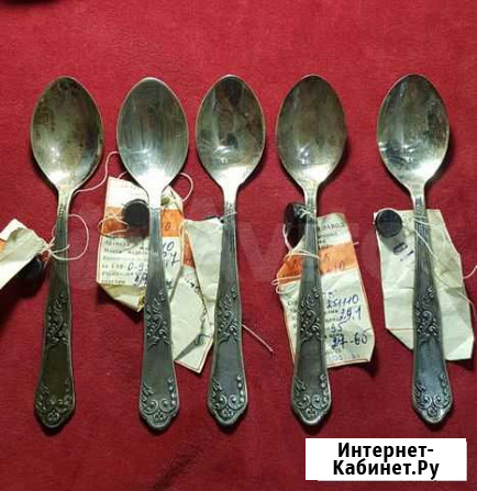Ложки серебряные чайные СССР 5 штук 875 проба 144 Шахты - изображение 1