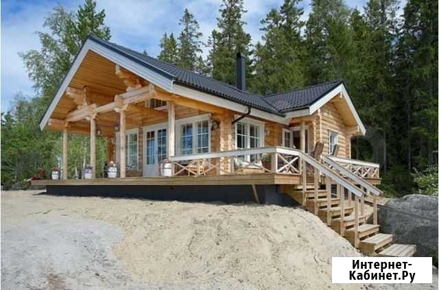 Сруб дома 13,5х14,7 с тремя террасами из бревна Санкт-Петербург - изображение 1