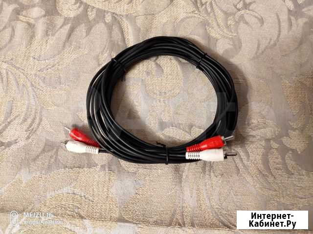 Кабель 2rca-2rca стерео 5 метров Рязань - изображение 1