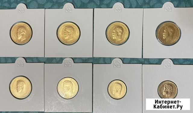 Продам золотые монеты Николая 2. Номиналом 10, 7,5 Москва - изображение 1