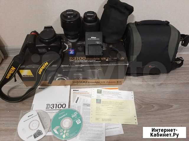 Зеркальный фотоаппарат Nikon D3100 18/55 и 55/200 Иркутск - изображение 1