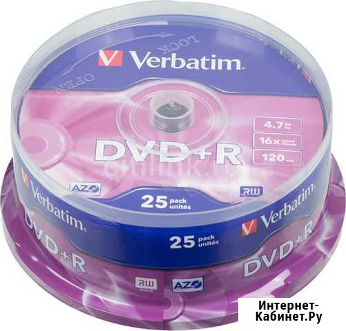 Оптический диск DVD+R verbatim 4.7Гб 16x, 25 шт Кстово - изображение 1