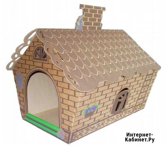 Картонный игровой домик для кошек, 45см Новосибирск - изображение 1