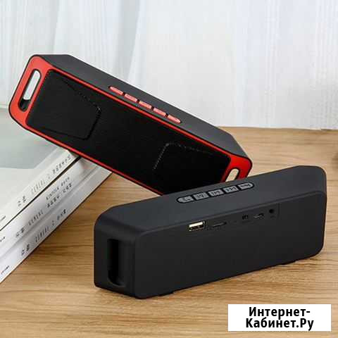 Колонка Bluetooth SC-208 цв. чёрный/красный Краснодар - изображение 1
