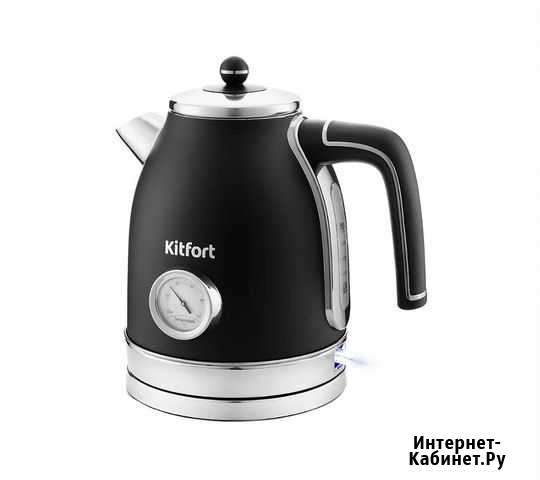 Чайник Kitfort KT-6102-1 черный с серебром Казань - изображение 1