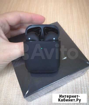 Airpods 2 беспроводные наушники чёрные матовые Кемерово - изображение 1