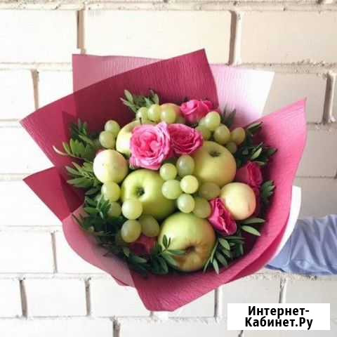 Фруктовый букет из яблок и цветов арт. 2969 Хабаровск - изображение 1