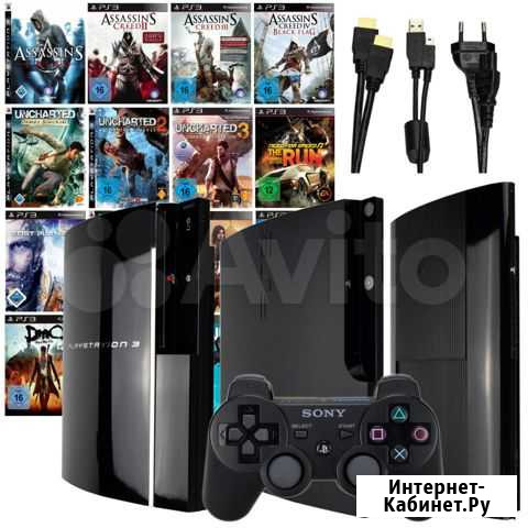 PS3 slim 160gb Закачано много игр Липецк - изображение 1