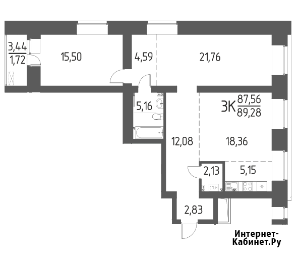 3-комнатная квартира, 89.3 м², 2/6 эт. на продажу в Томске Томск - изображение 2