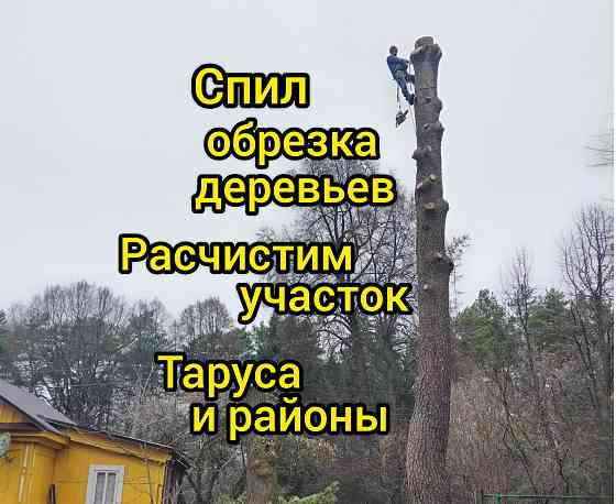 Спил обрезка вырубка деревьев расчистка участка Таруса Таруса