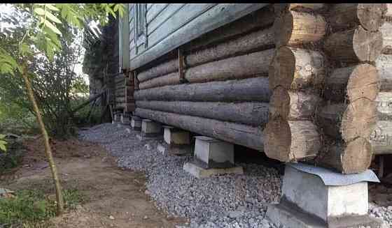 Поднятие дома бани сарай Гатчина