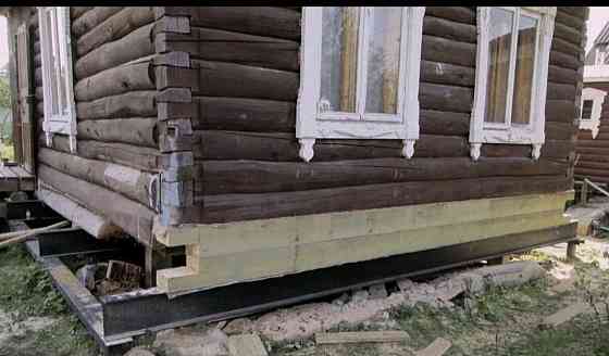 Поднятие дома бани сарай Гатчина