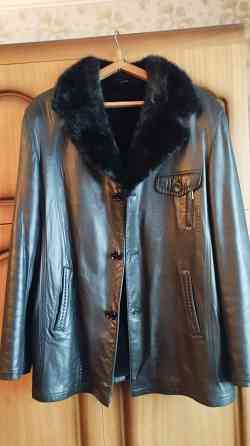 Куртка мужская зимняя кожаная Москва