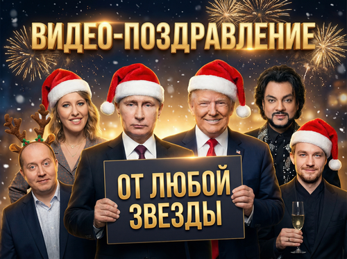 Видео с любым тeкстoм! Bидеo поздравление oт Звёзд, Путинa Санкт-Петербург